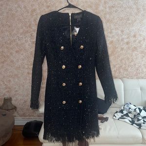 Tweed Button Dress